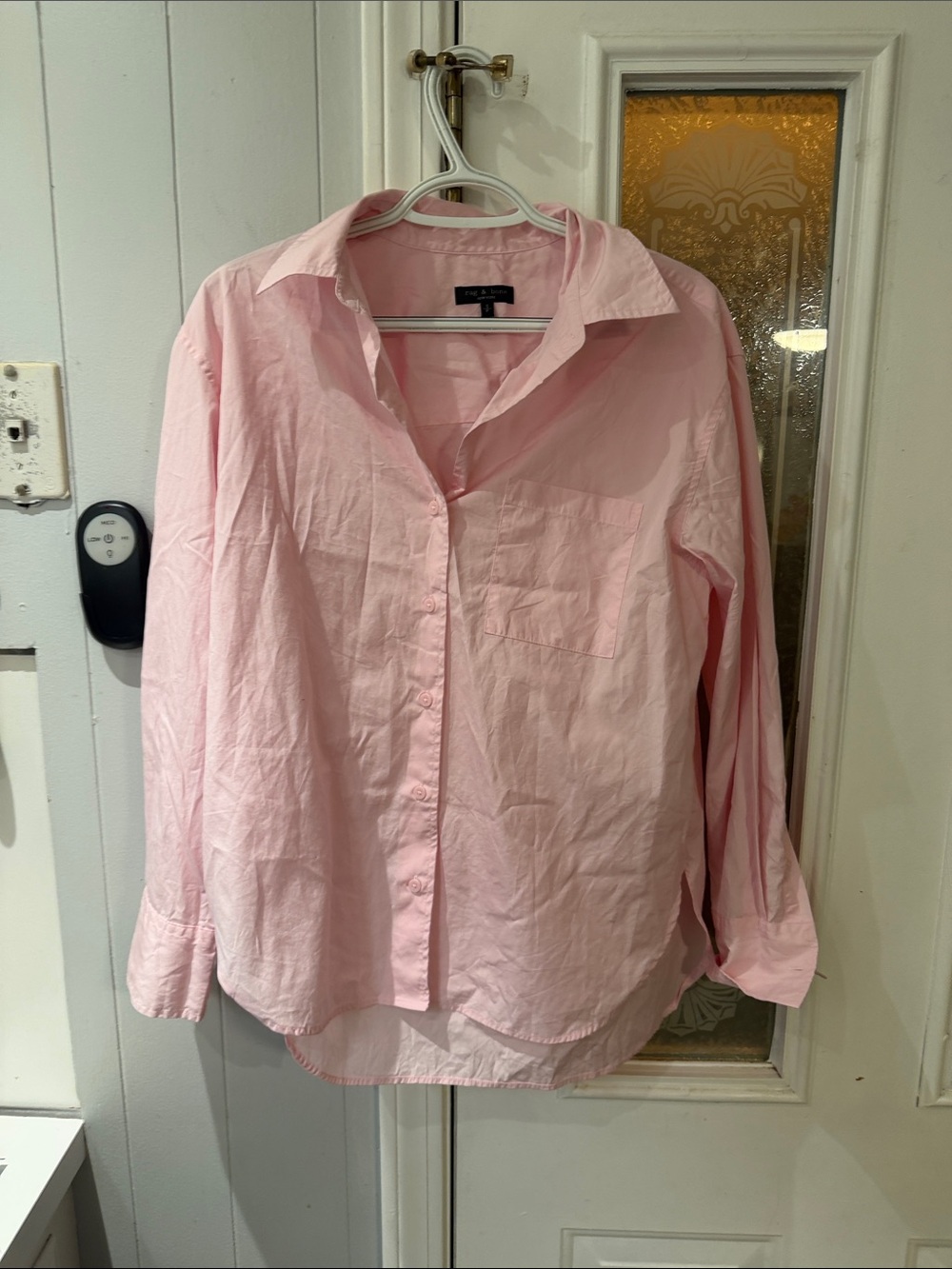 rag & bone Light Pink Cotton Button-Down Shirt